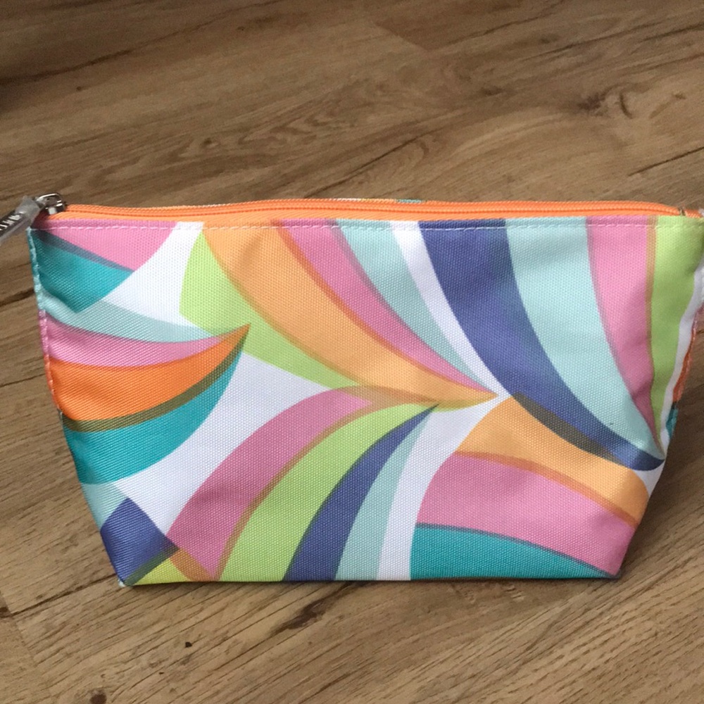 Colorful Clinique makeup bag